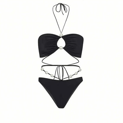 Bikini Perlé 3 Pièces Blanc & Élégant - Saylana