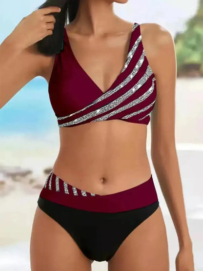 Bikini Rayé Brésilien 2 Pièces-Saylana