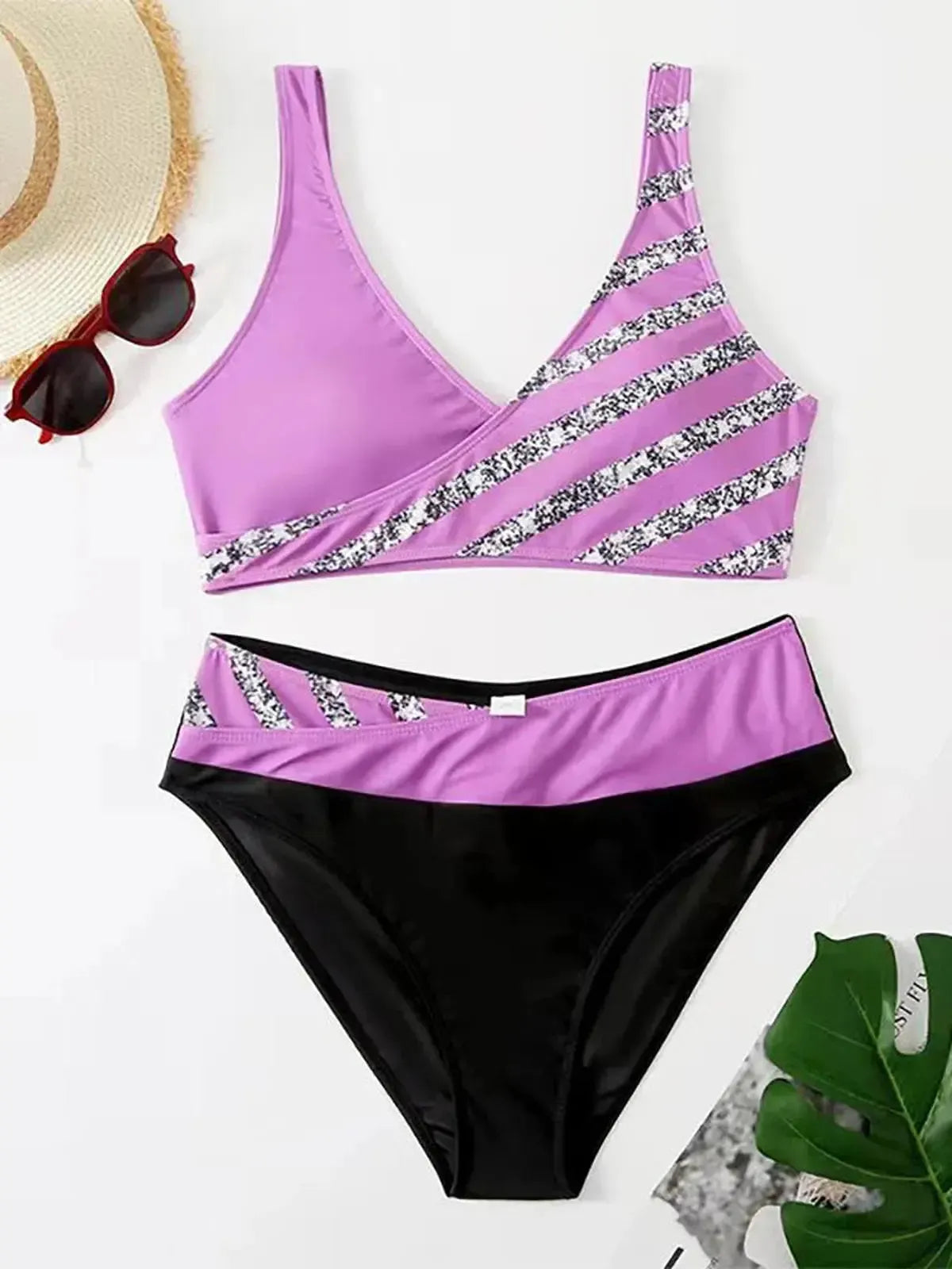 Bikini Rayé Brésilien 2 Pièces-Saylana