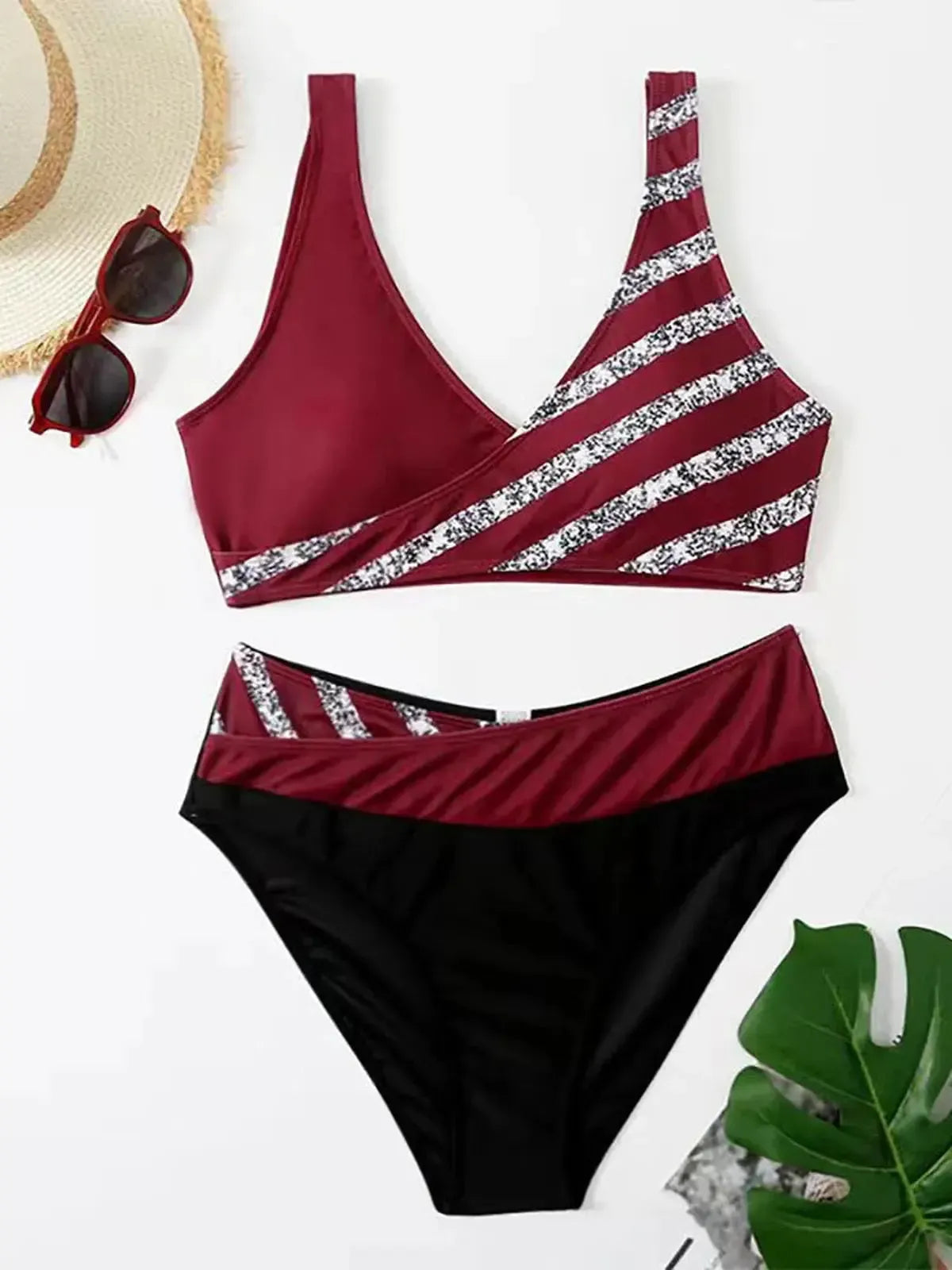 Bikini Rayé Brésilien 2 Pièces-Saylana