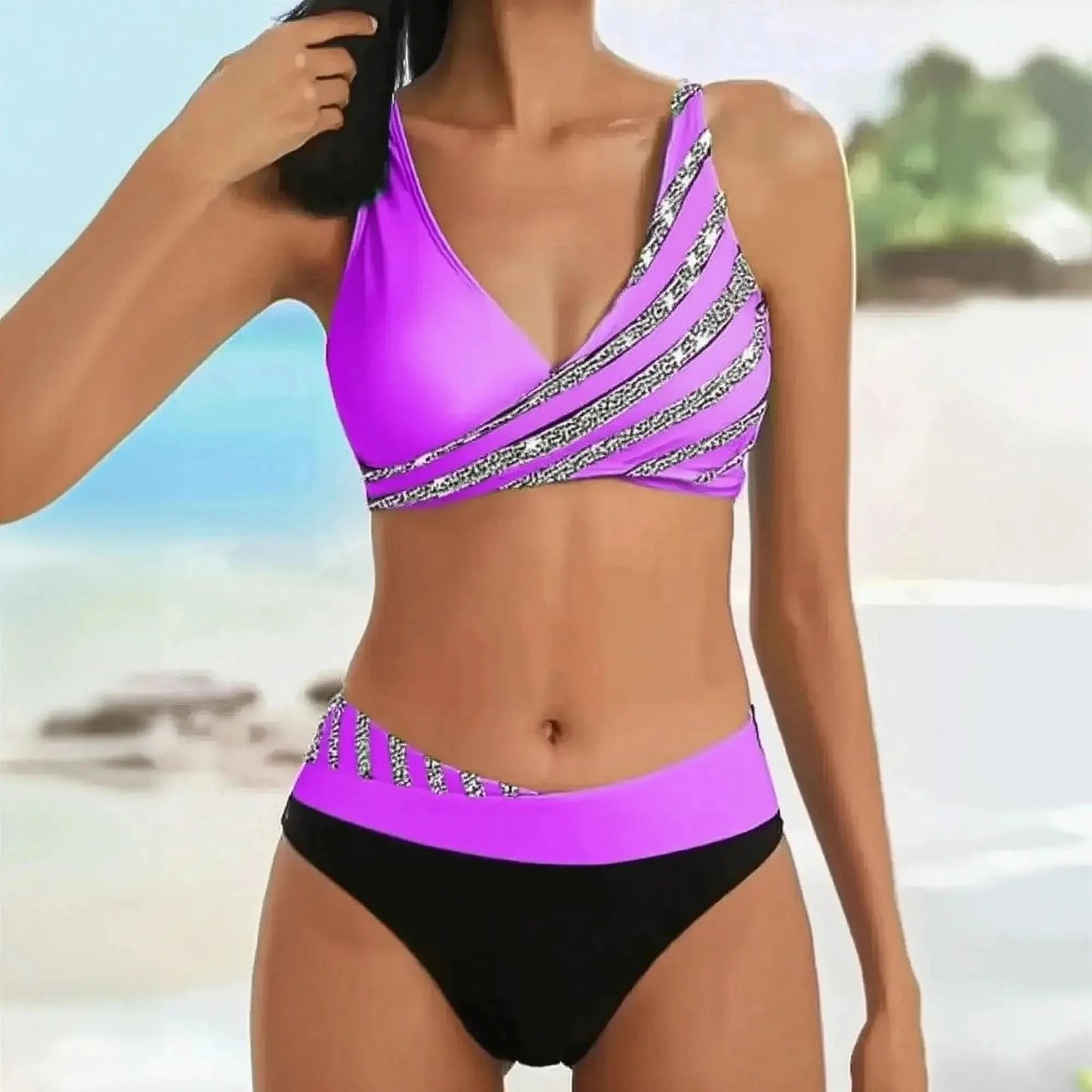 Bikini Rayé Brésilien 2 Pièces - Saylana