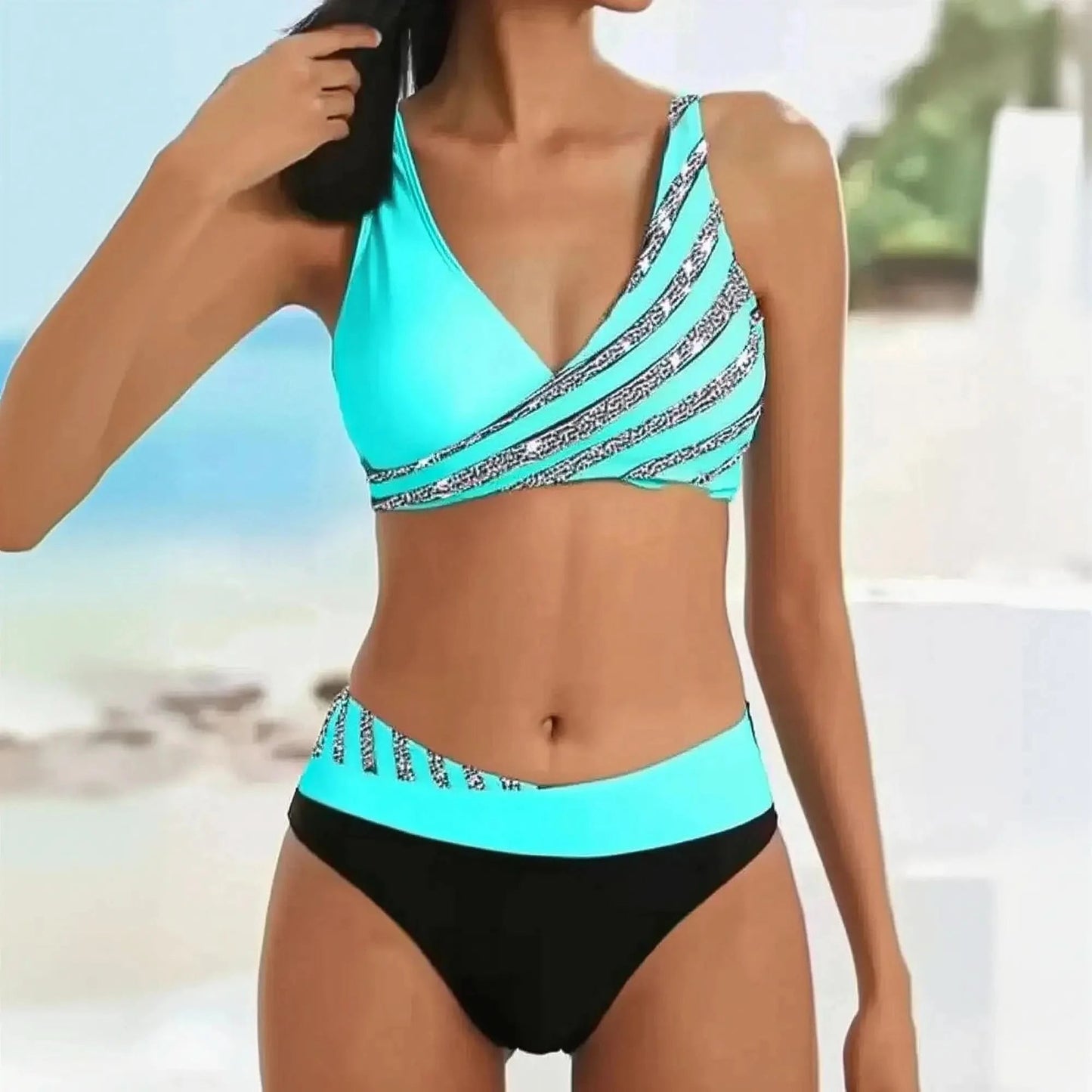 Bikini Rayé Brésilien 2 Pièces - Saylana