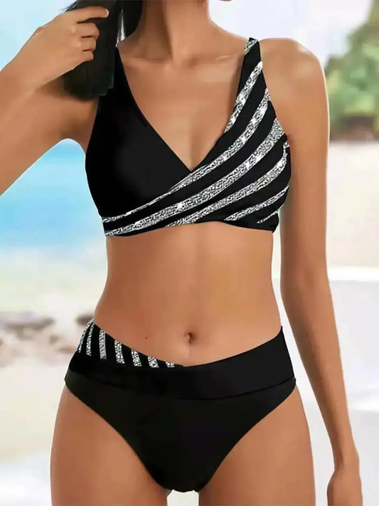 Bikini Rayé Brésilien 2 Pièces-Saylana