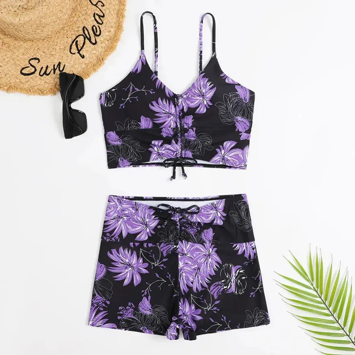 Bikini Taille Haute Floral Push-Up-Saylana