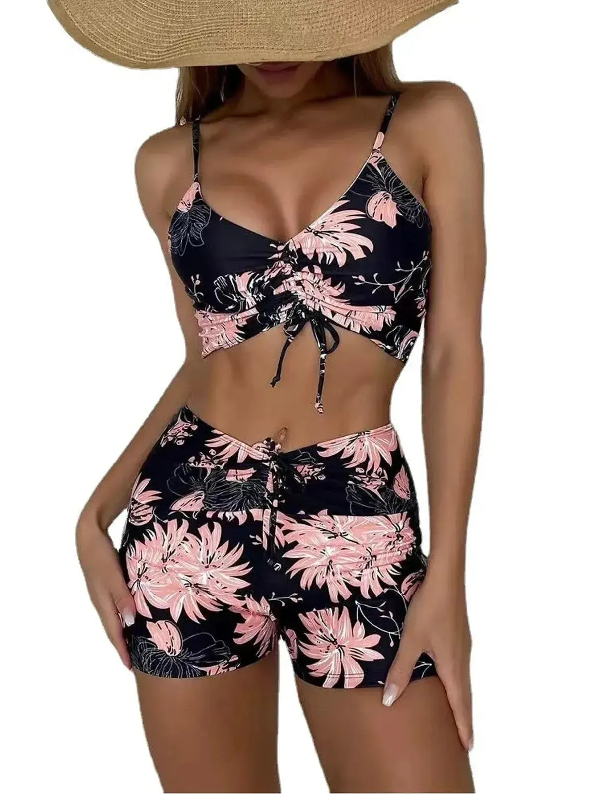 Bikini Taille Haute Floral Push-Up-Saylana