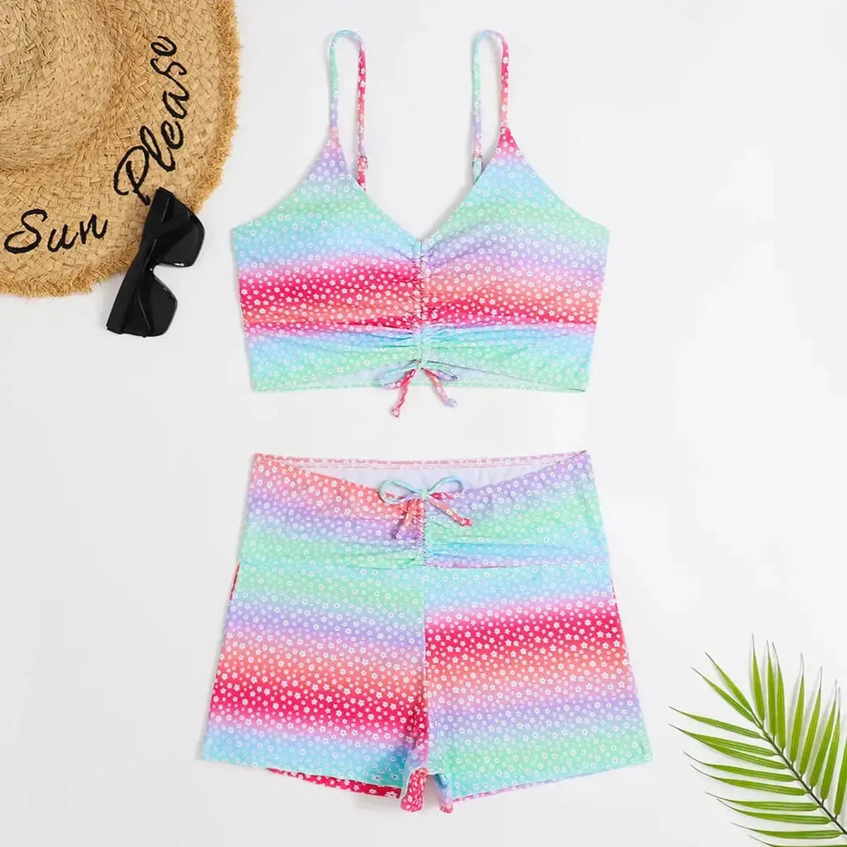 Bikini Taille Haute Floral Push-Up-Saylana