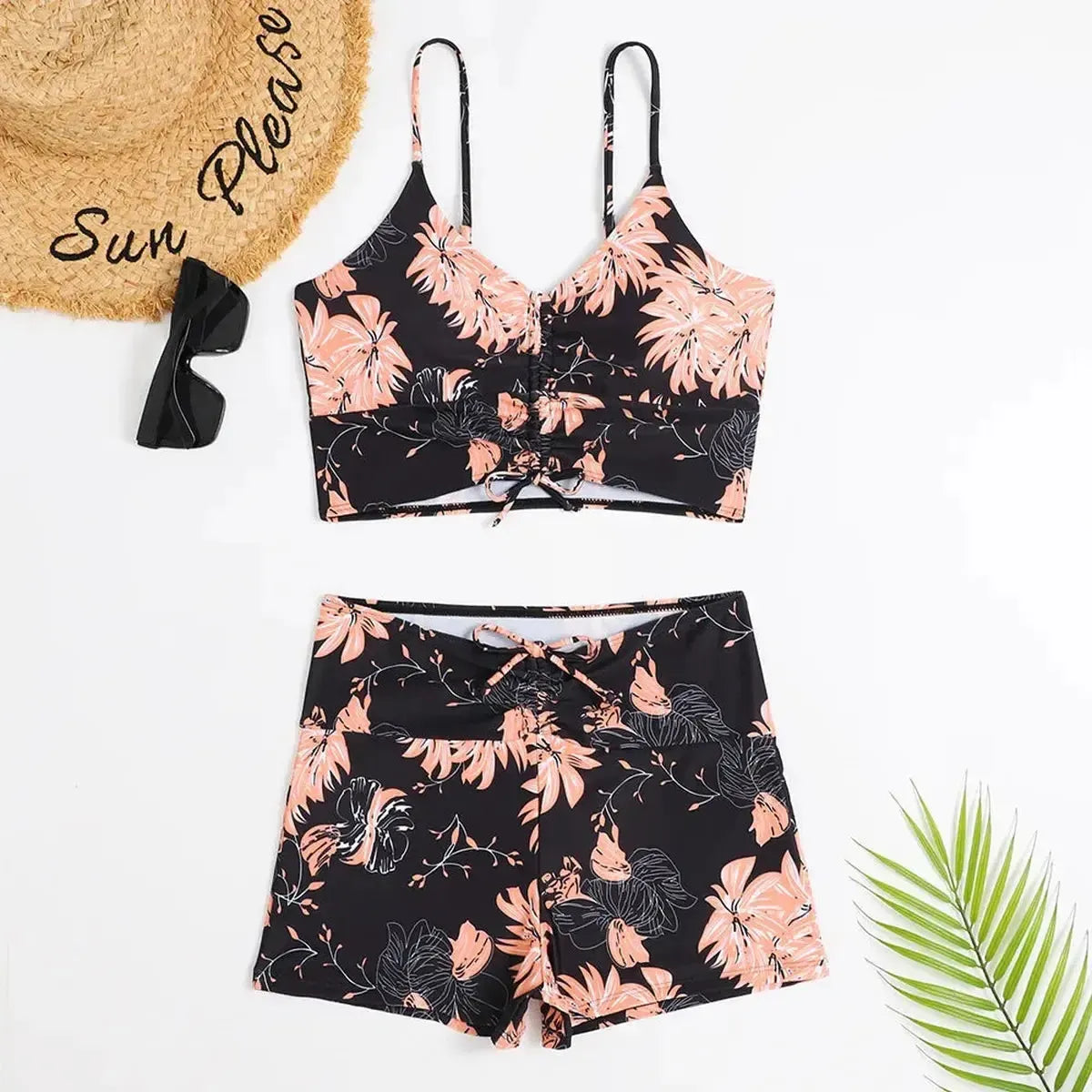 Bikini Taille Haute Floral Push-Up-Saylana
