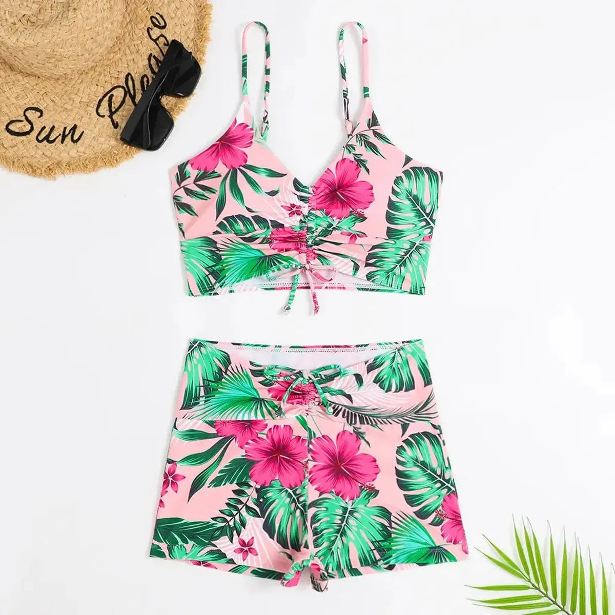 Bikini Taille Haute Floral Push-Up-Saylana