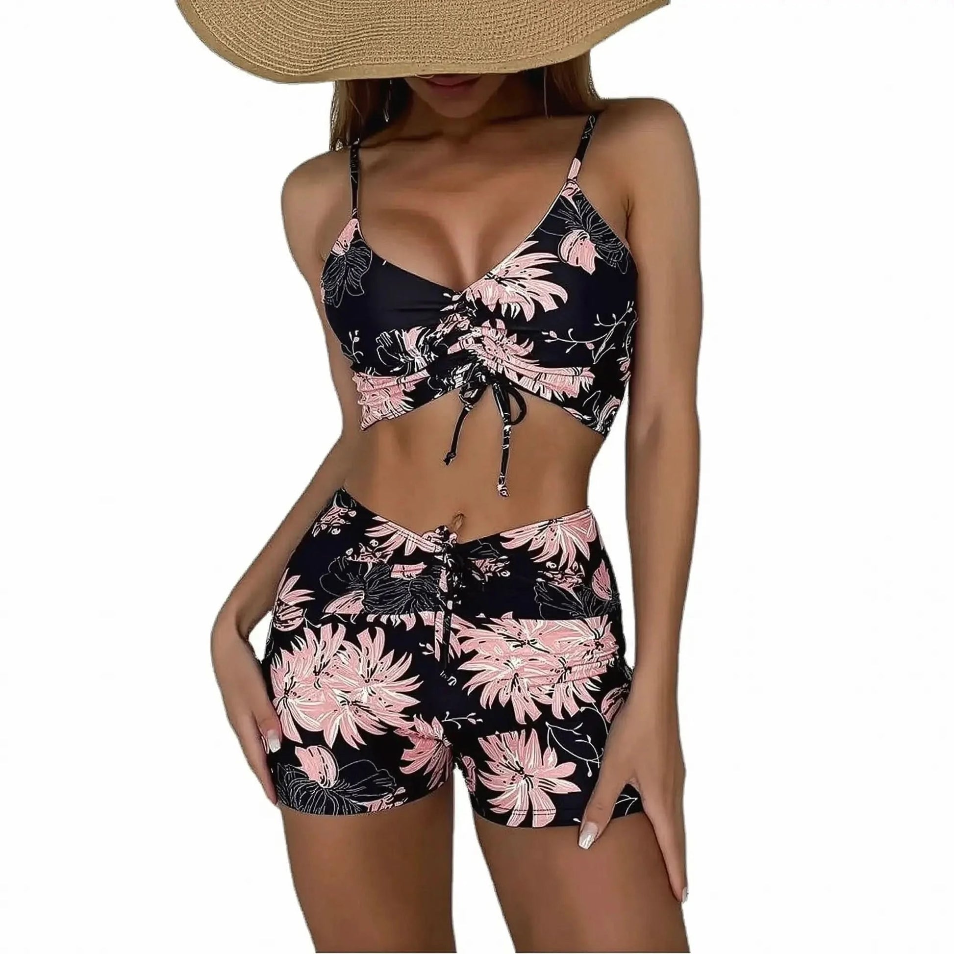 Bikini Taille Haute Floral Push - Up - Saylana