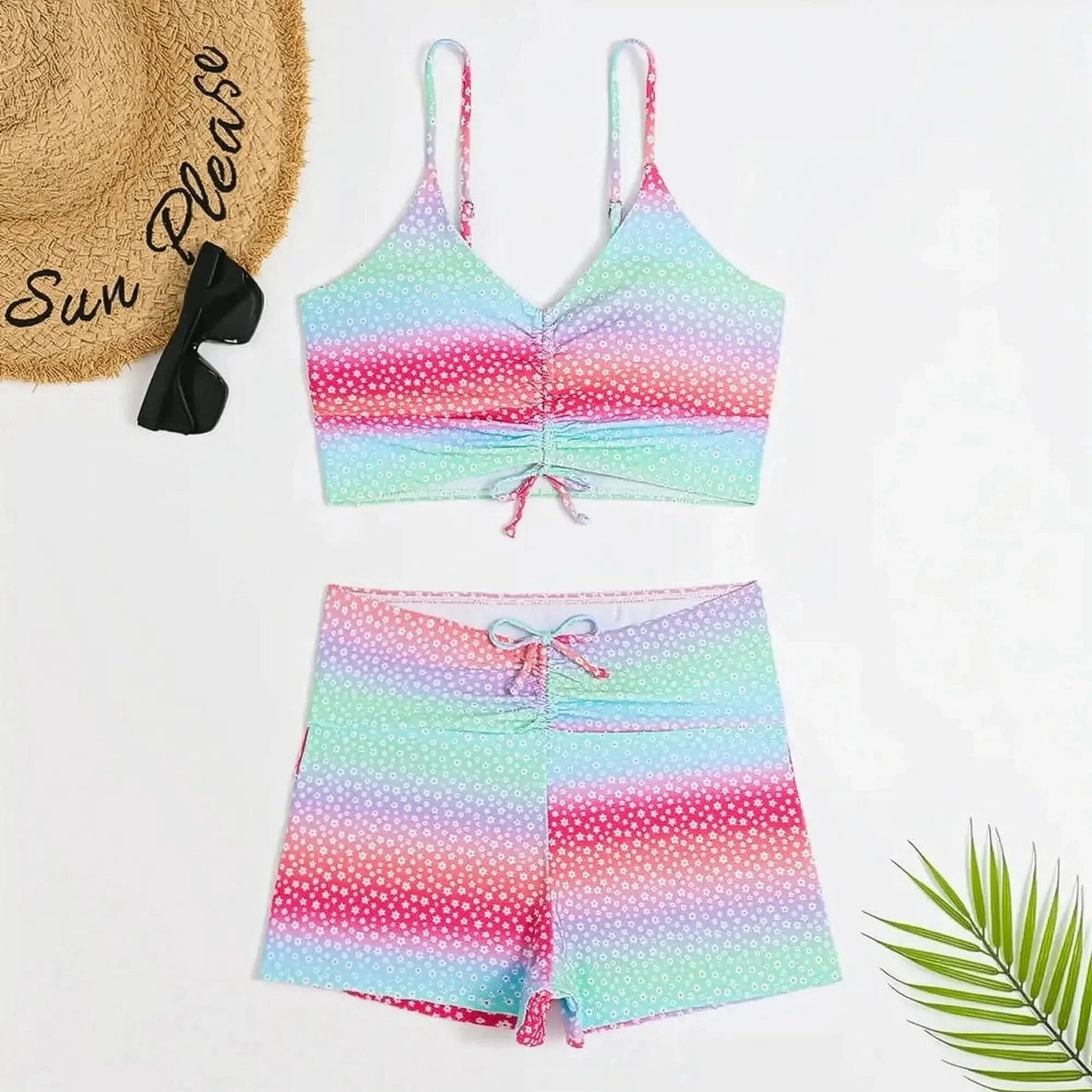 Bikini Taille Haute Floral Push - Up - Saylana