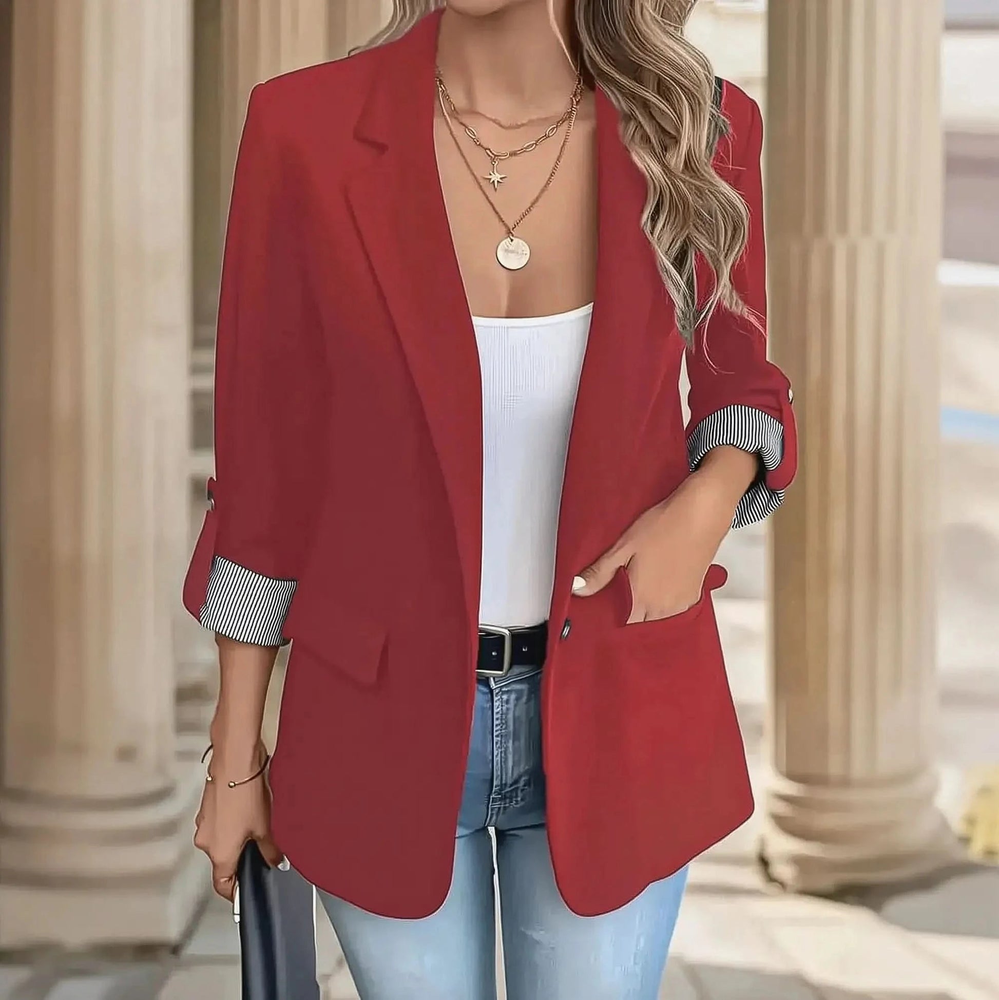 Blazer Casual Manches Relevées - Saylana