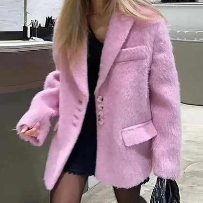 Blazer Chaud Col Revers-Saylana