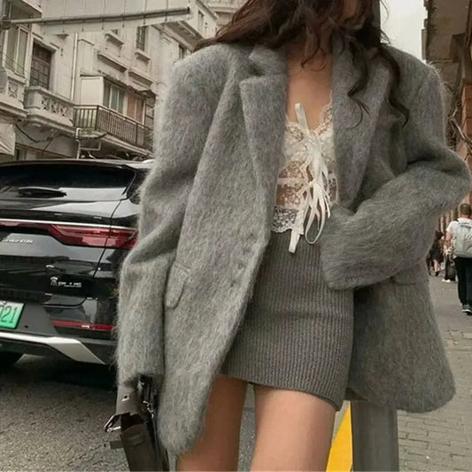 Blazer Chaud Col Revers-Saylana