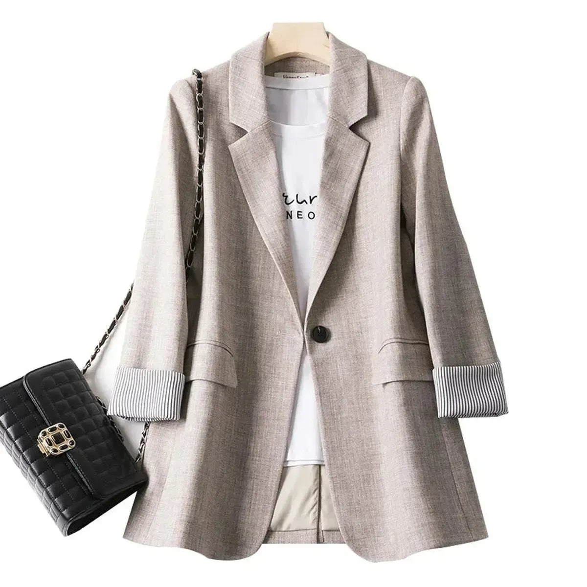 Blazer Printemps Carreaux Chic-Saylana