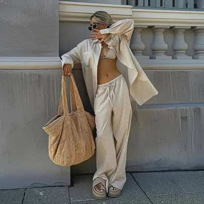 Blouse Ample avec Poche + Pantalon Large - Saylana