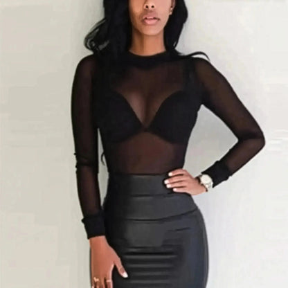 Blouse Transparente Col Montant - Saylana