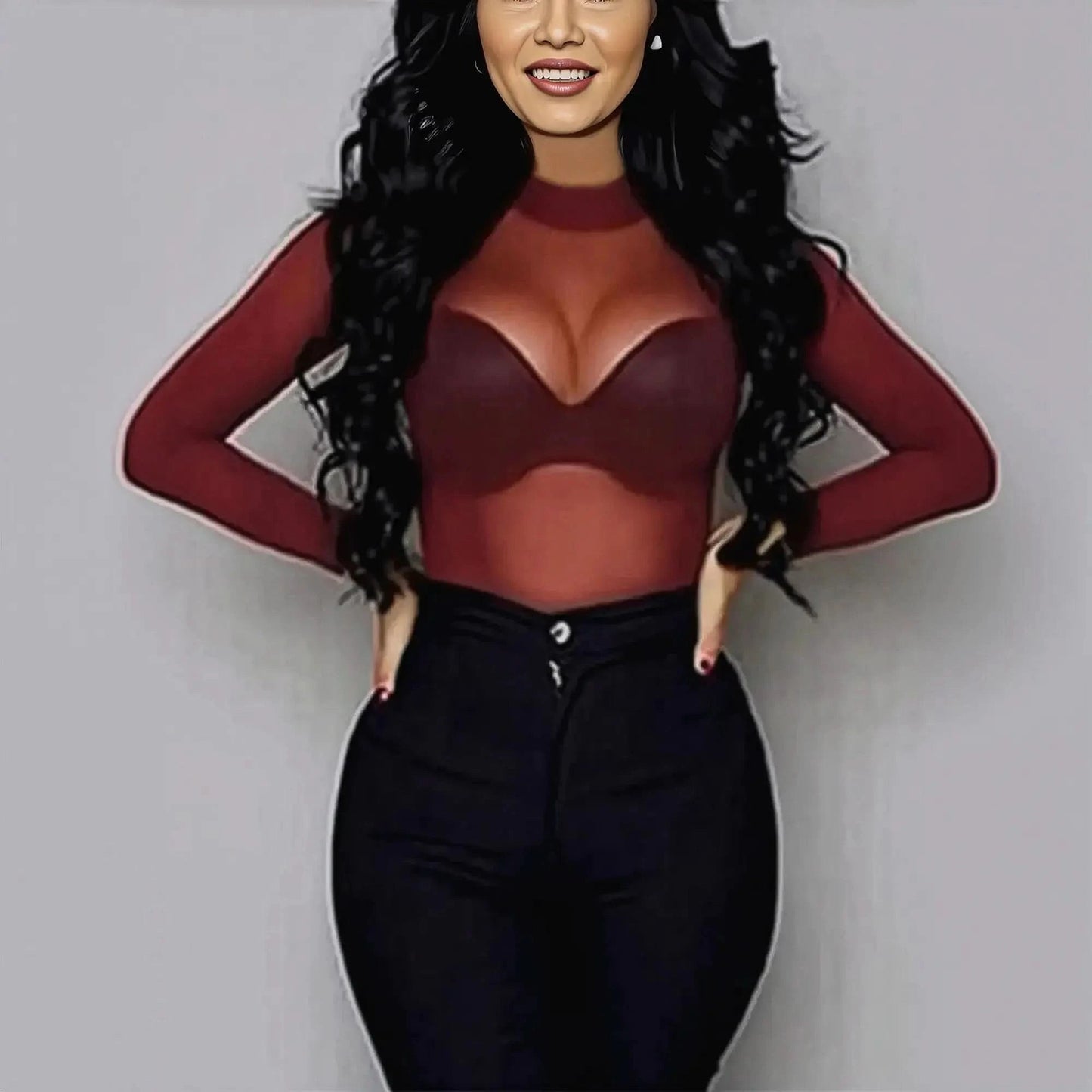 Blouse Transparente Col Montant - Saylana