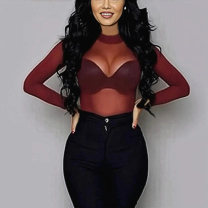 Blouse Transparente Col Montant - Saylana