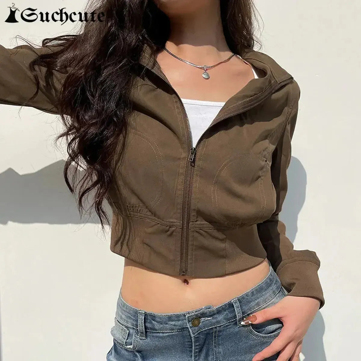 Blouson Slim Col Montant Harajuku-Saylana