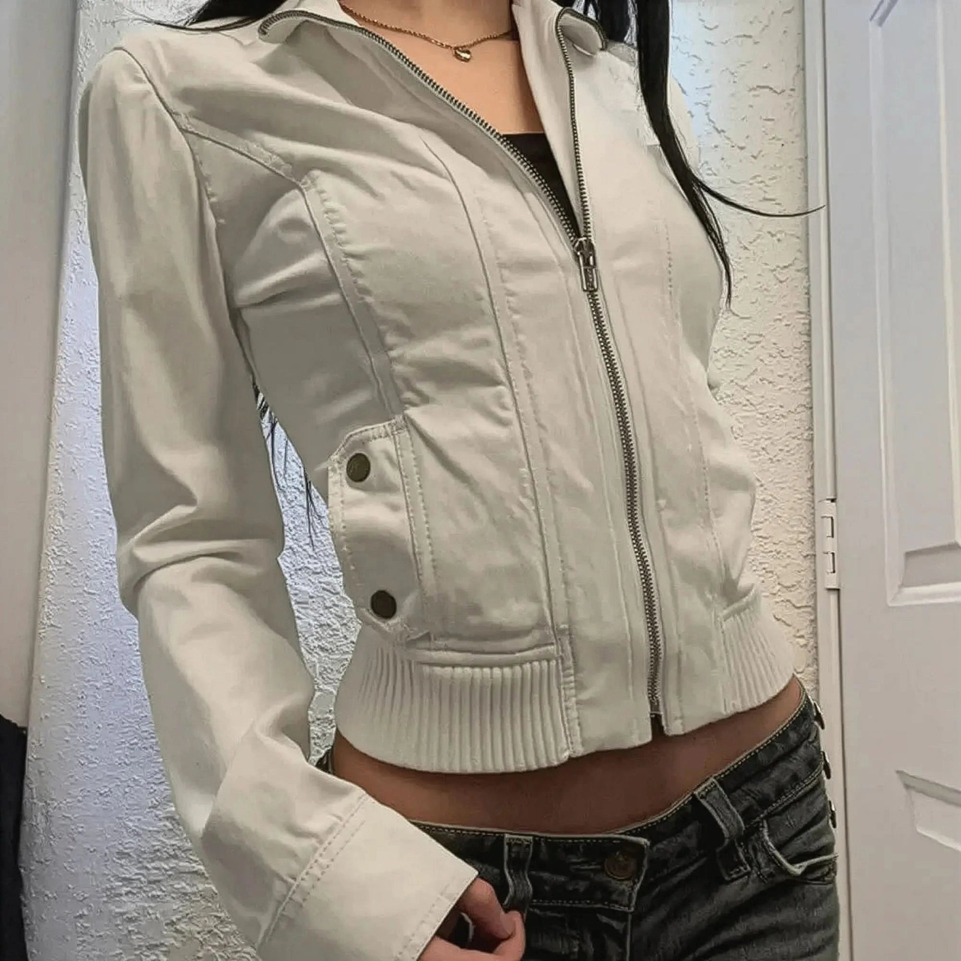 Blouson Slim Col Montant Harajuku - Saylana