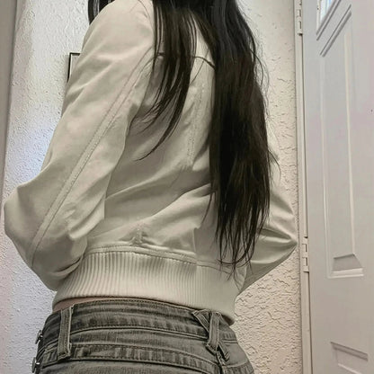 Blouson Slim Col Montant Harajuku - Saylana