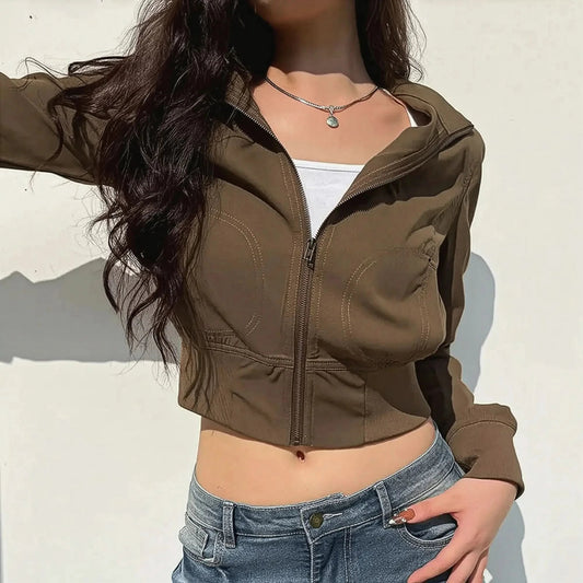 Blouson Slim Col Montant Harajuku - Saylana