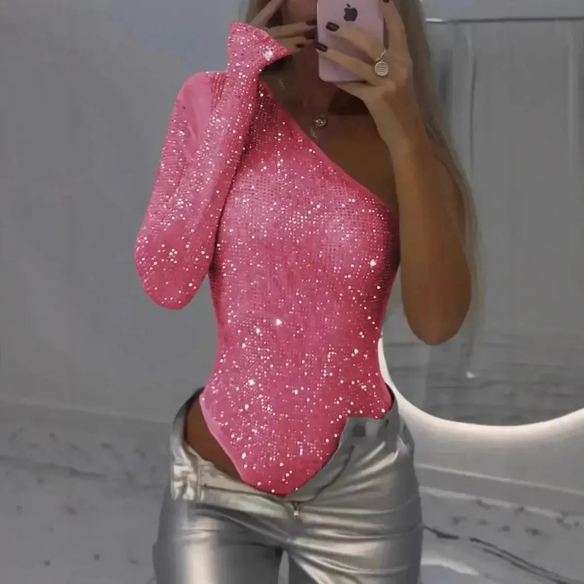 Body Asymétrique à Sequins-Saylana