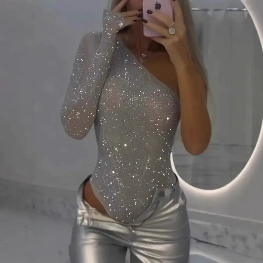 Body Asymétrique à Sequins-Saylana