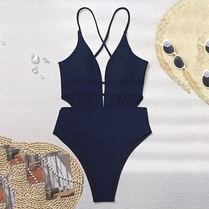 Body Bain Noir Échancré Dos Nu - Saylana