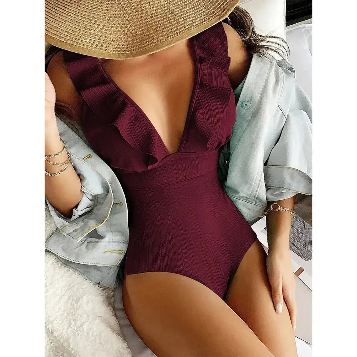 Body Bain Volants Push-Up Été-Saylana