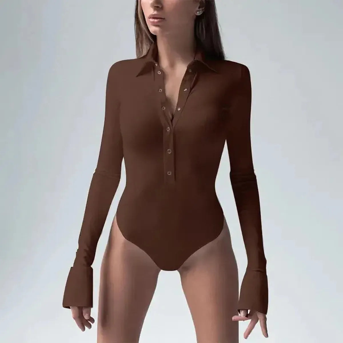 Body Chemise Moulant Manches Longues-Saylana