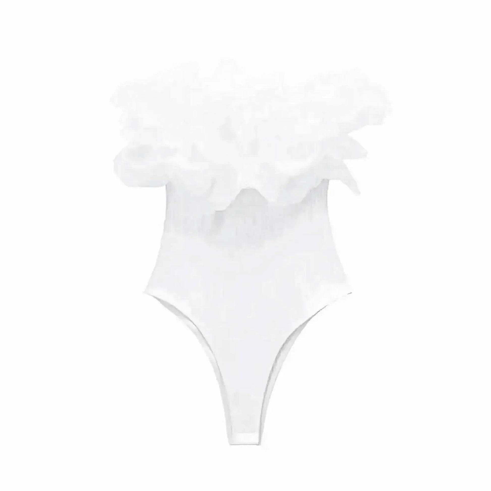 Body Côtelé à Volants Femme Chic - Saylana