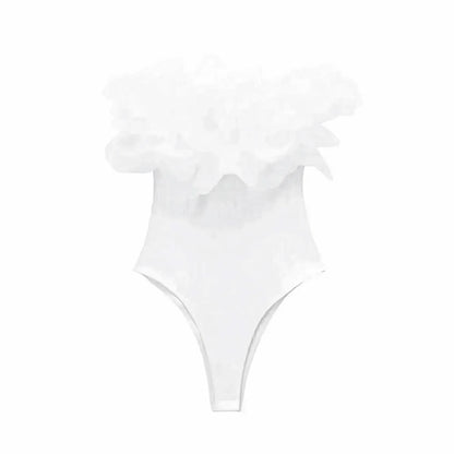 Body Côtelé à Volants Femme Chic - Saylana