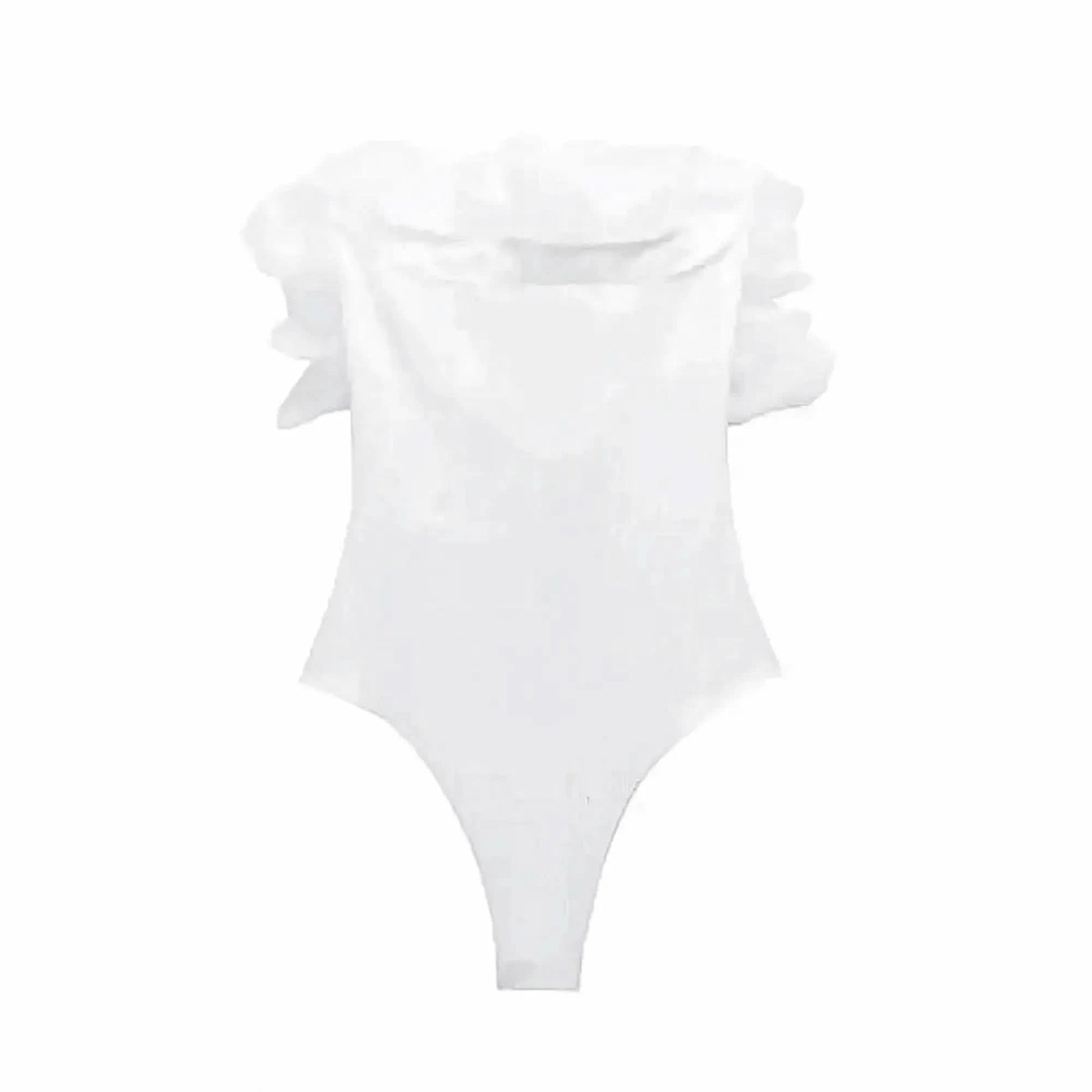 Body Côtelé à Volants Femme Chic - Saylana