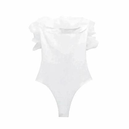 Body Côtelé à Volants Femme Chic - Saylana