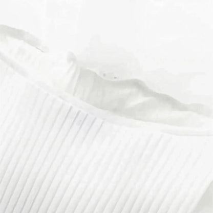 Body Côtelé à Volants Femme Chic - Saylana