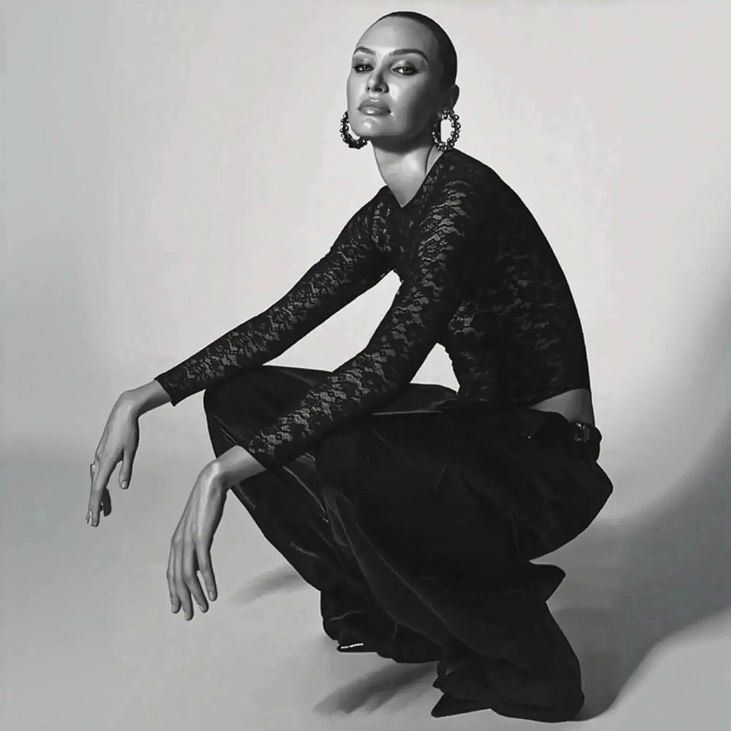 Body Dentelle Noir Manches Longues - Saylana