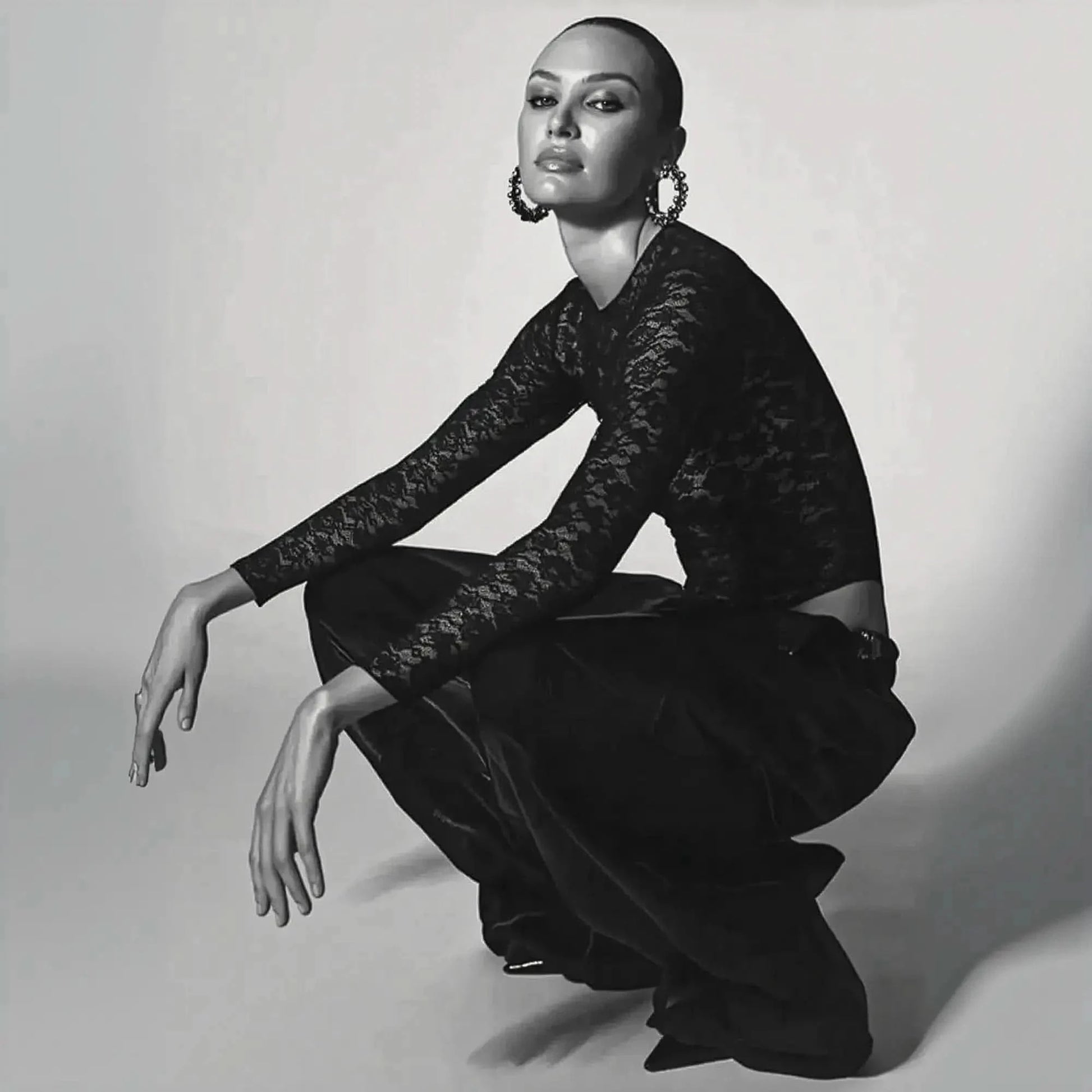 Body Dentelle Noir Manches Longues - Saylana