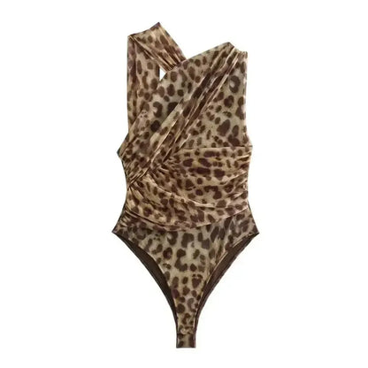 Body Léopard Transparent Sans Manches-Saylana