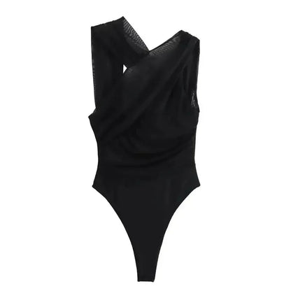 Body Léopard Transparent Sans Manches-Saylana