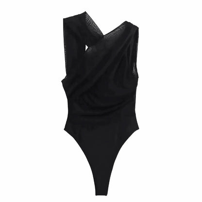 Body Léopard Transparent Sans Manches - Saylana