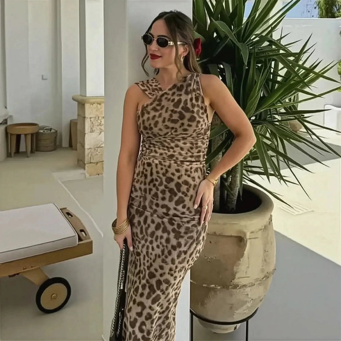 Body Léopard Transparent Sans Manches - Saylana