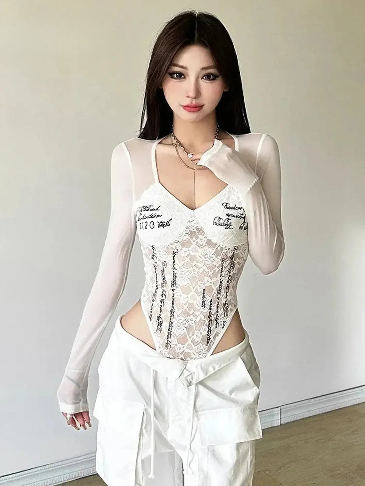 Body Manches Longues Transparent-Saylana