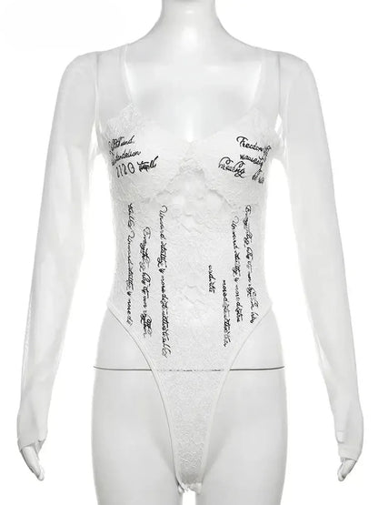 Body Manches Longues Transparent-Saylana