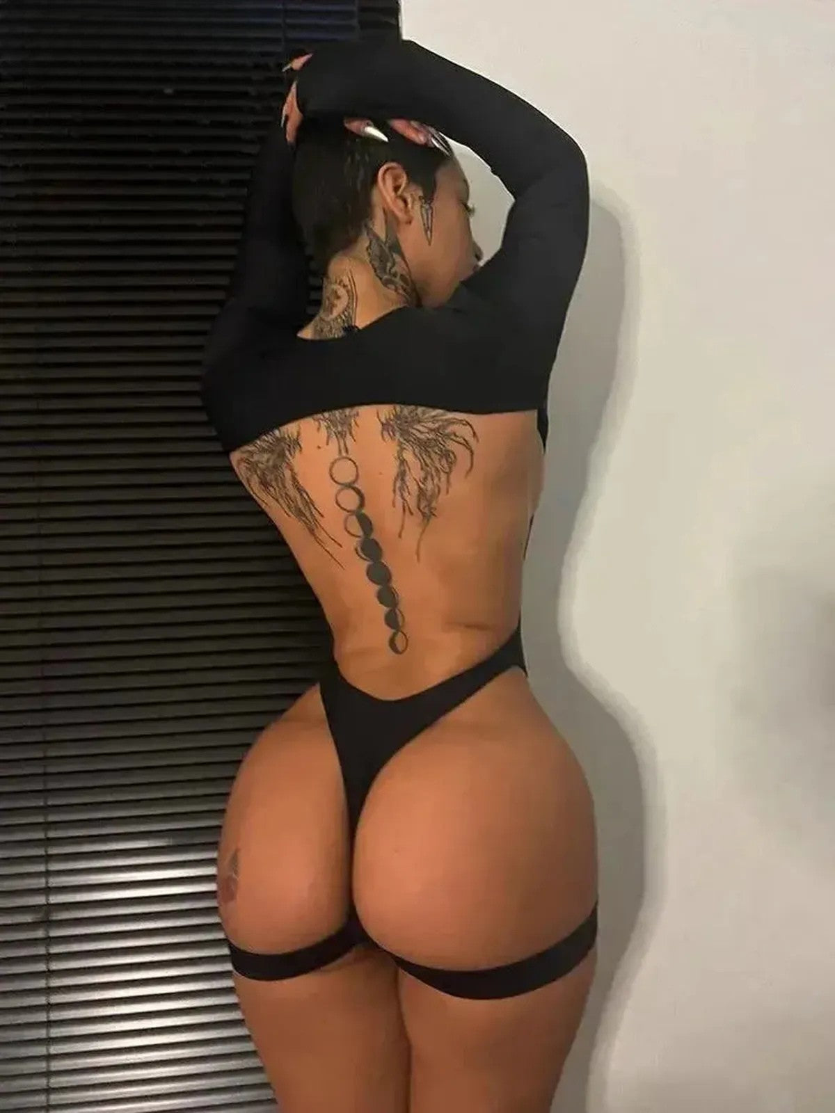 Body Sexy Dos Nu Manches Longues-Saylana