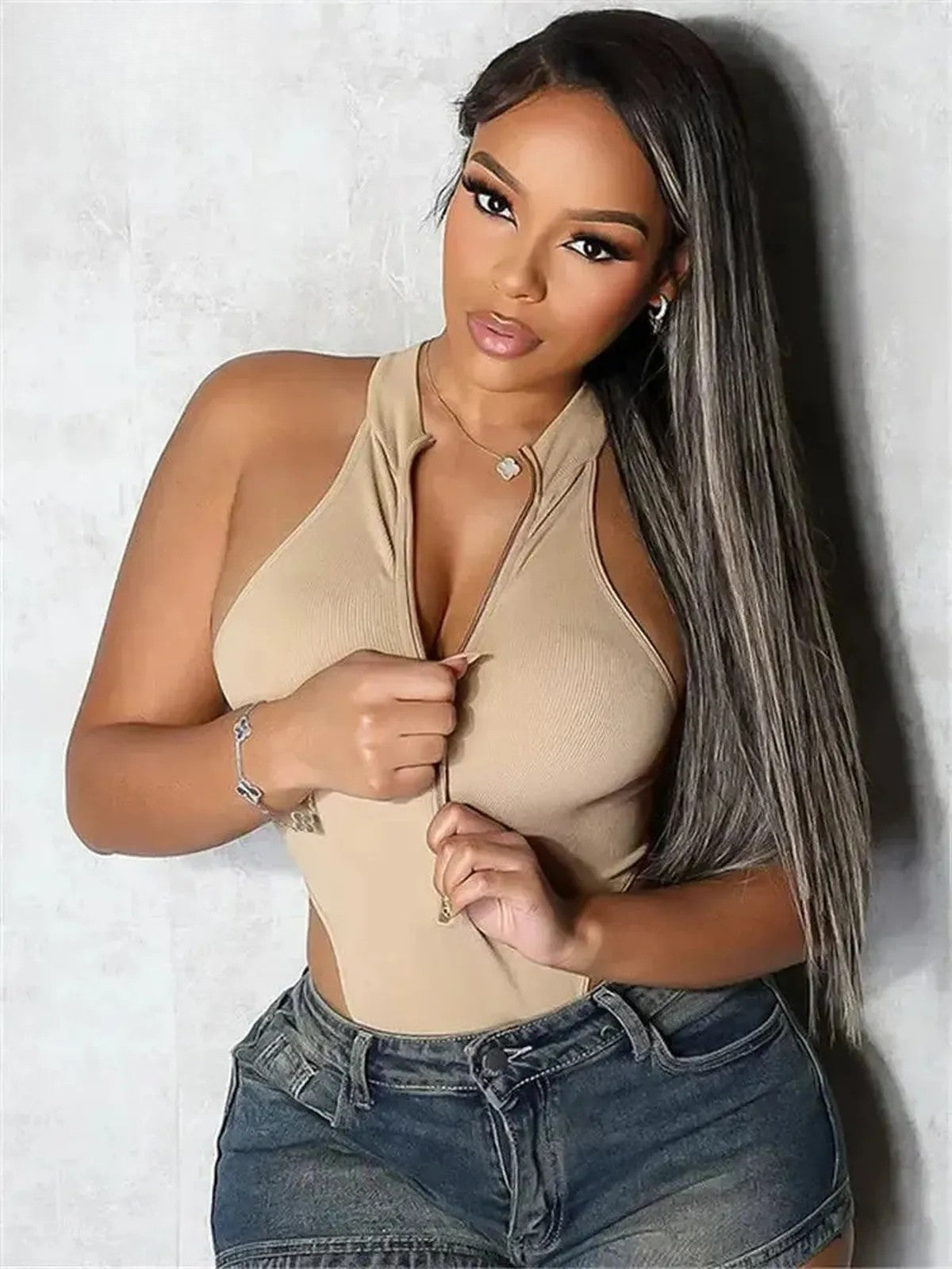 Body Taille Haute Sans Manches-Saylana