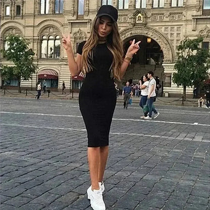 Bodycon Bandage Manches Courtes-Saylana