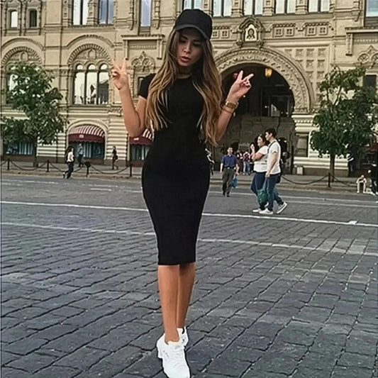 Bodycon Bandage Manches Courtes - Saylana