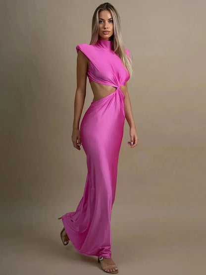 Bodycon Col Montant Uni Élégant-Saylana