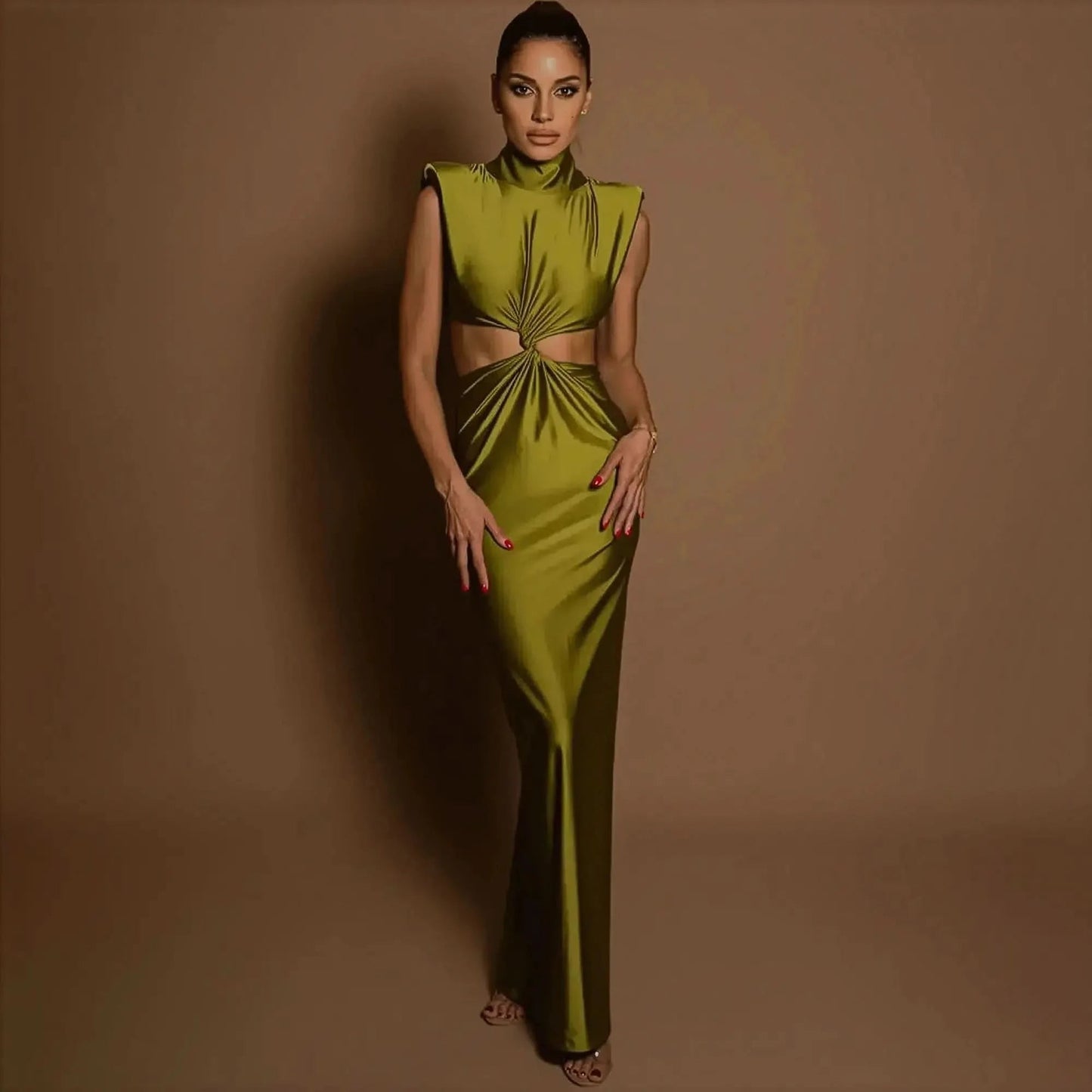 Bodycon Col Montant Uni Élégant - Saylana